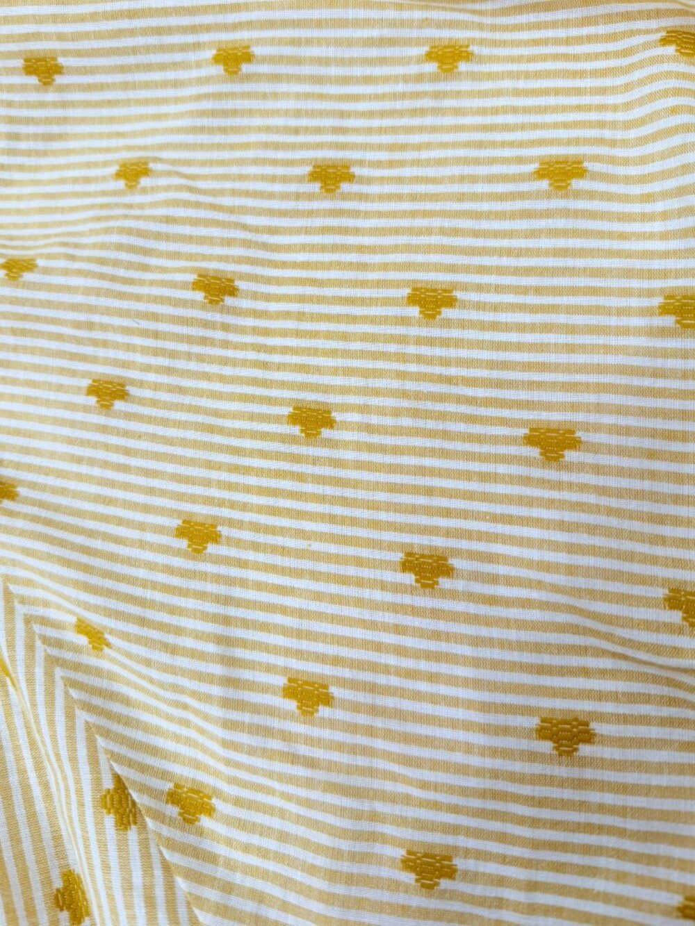 Pilcro NWOT The Sidney Batwing Blouse Cinched Waist Edition Sz L Mustard/White - Picture 5 of 10